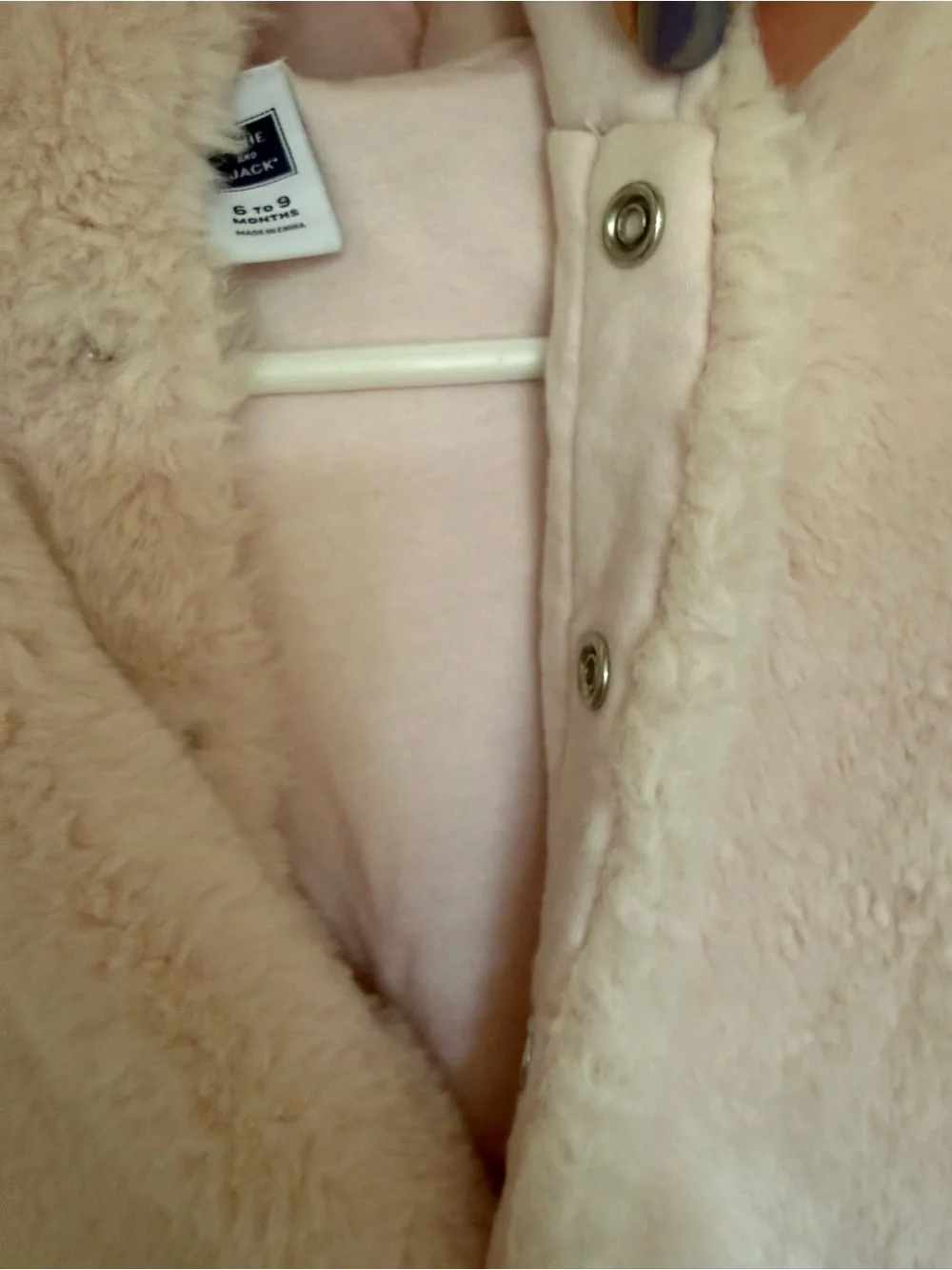 Janie and Jack Baby Plush One Piece Coat Outerwear Blush Pink 6-9M